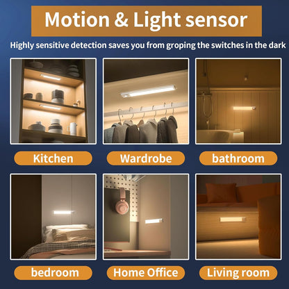 Last 3 Hours! 🌙 Indoor Motion Sensor Night Light, 🔋1500mAh USB Rechargeable, Magnetic Installation, Dimmable 🌟