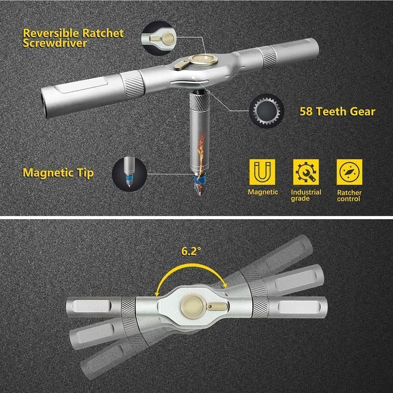 ⏰LAST DAY SALE !  24/32/42 in 1 DlY 🛠️Screwdriver Set Magnetic Compact and Portable Ratchet Screwdriver