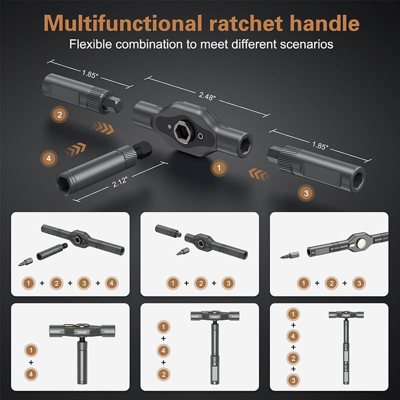 ⏰LAST DAY SALE !  24/32/42 in 1 DlY 🛠️Screwdriver Set Magnetic Compact and Portable Ratchet Screwdriver